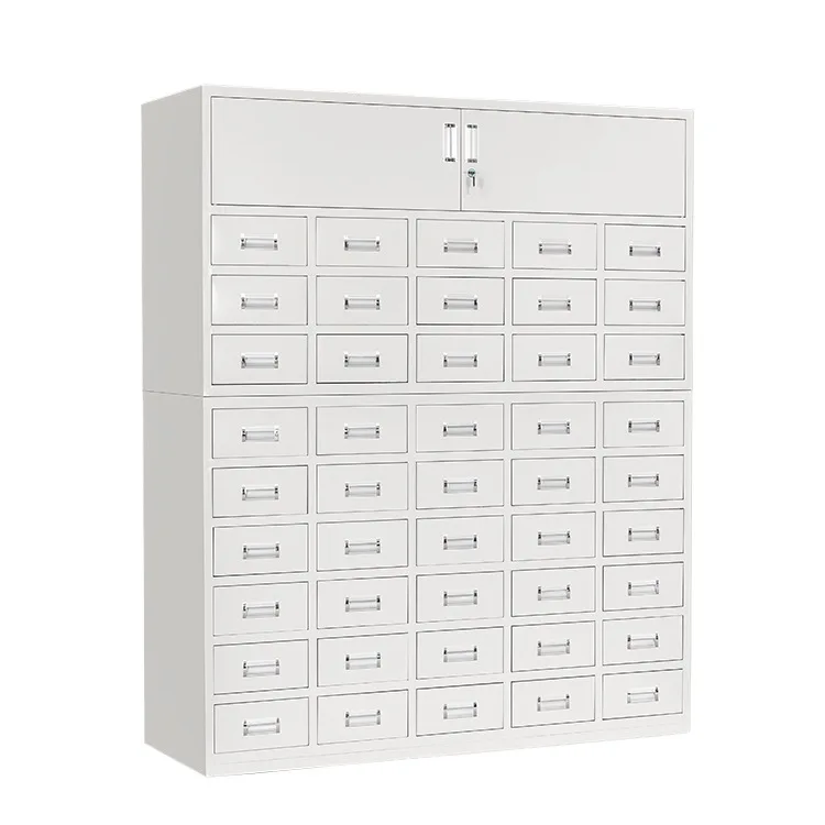 Steel thickened traditional Chinese medicine cabinet Stainless steel Multi-bucket Baizi Herbal Adjusting table Western