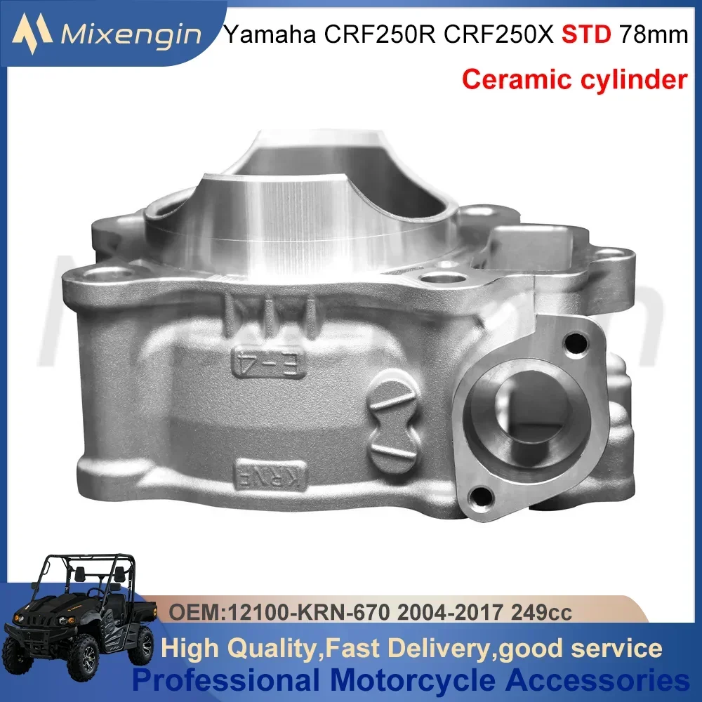 STD 78mm 249cc Engine Parts Ceramic cylinder block For Honda CRF250R 2004-2009 CRF250X 2004-2017 12100-KRN-670 12100-KRN-732