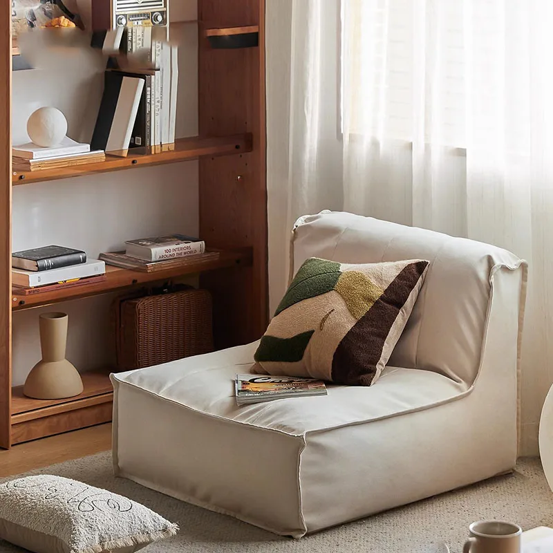 Fabric Vintage Nordic Sofa Bean Bag Tatami Reading Recliner Sofa Human Designer Sillon Relax Reclinable Para Salon Furniture image 2