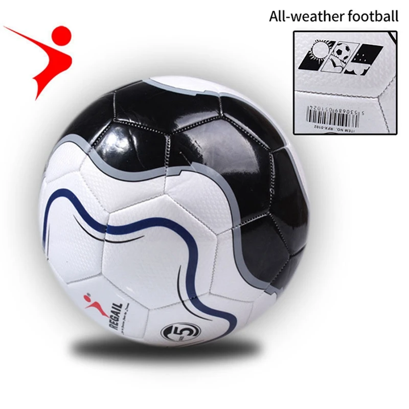 REGAIL 1 PCS Standard Football Machine-Stitched Thickened Football Goal League Ball Sport Training Football Size 5