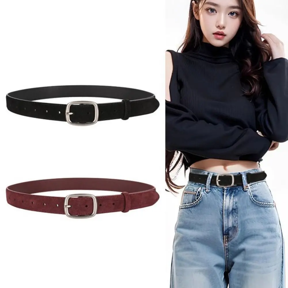 العصرية الجينز ديكور حزام من جلد الغزال الفضة مربع مشبك الكورية نمط بولي أحزمة الخصر عرض الموضة بنطلون الديكور فستان الديكور #3