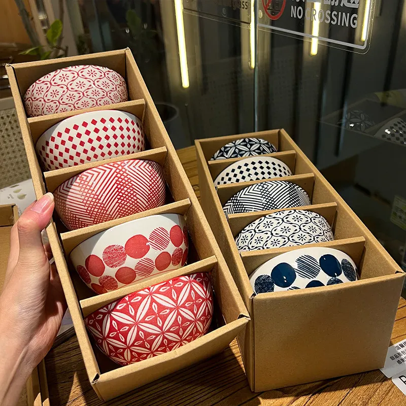 LMM simple style ceramic tableware plate bowl rice Japanese bowl gift box