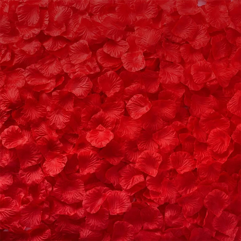 3000/100Pcs 4.5cm Artificial Fake Rose Petals Red Simulation Silk Rose Petal For Valentines Day Wedding Party Romantic Decor