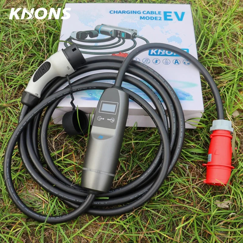 

KHONS 32a 16a Ev Charger Level 2 Type 2 or Type 1 Plug with 5m Cable Electric Vehicle Car Charger Ev Portable Charger