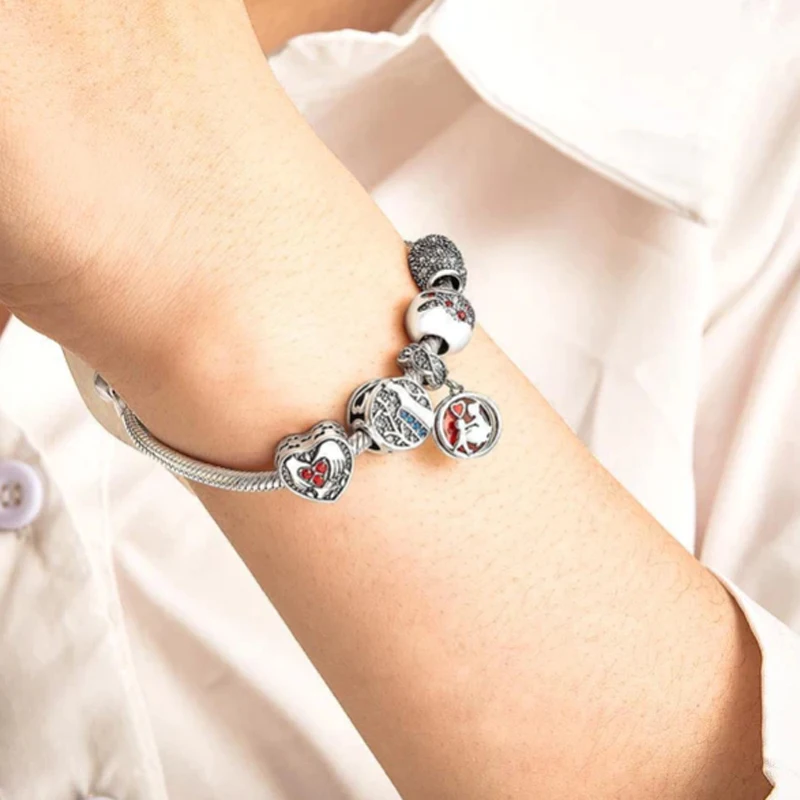 Collier avec breloques en argent 2023 pour maman, perles pendantes adaptées aux bracelets Pandora originaux, à la mode, nouvelle collection 925, offre spéciale