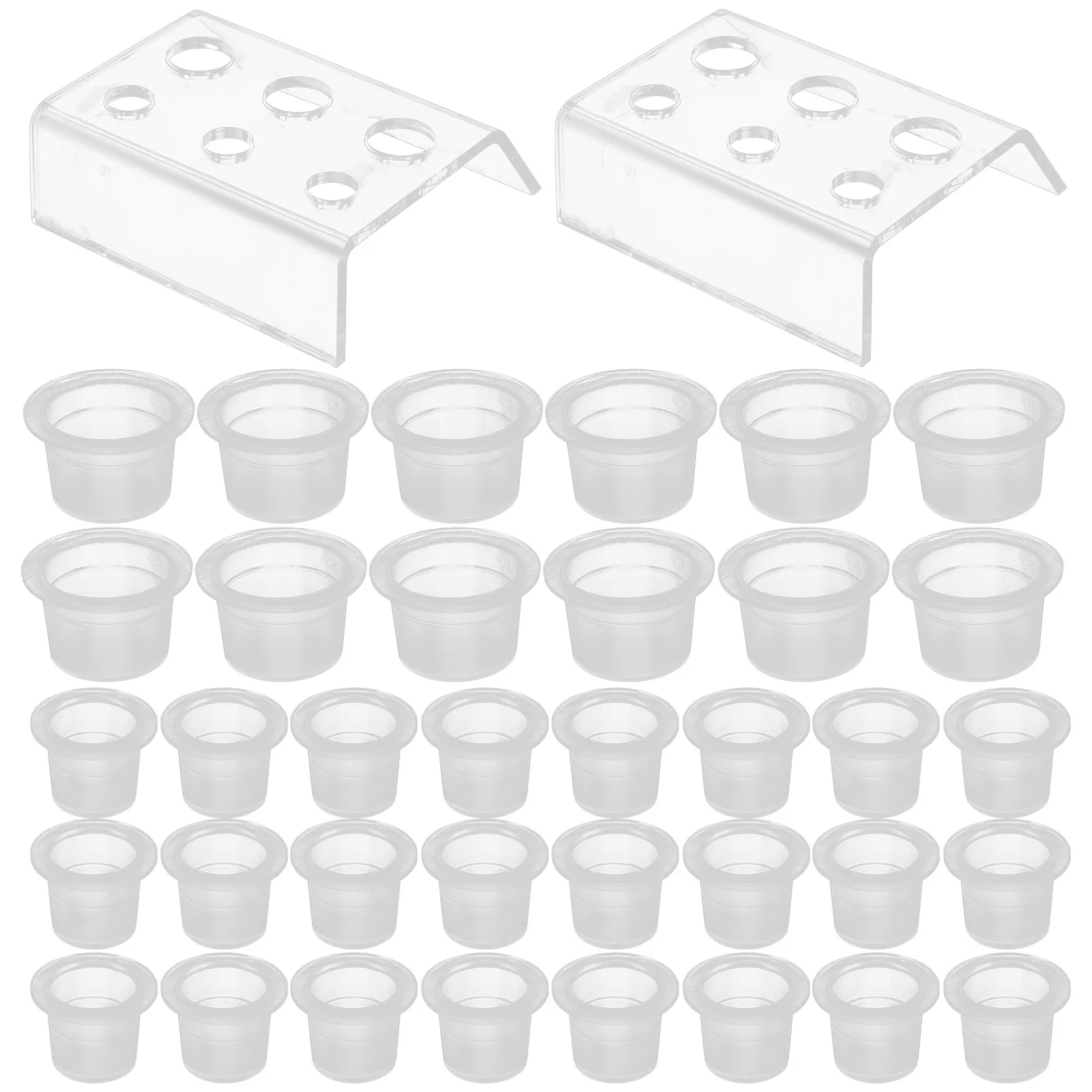 مجموعة واحدة من أكواب حبر الوشم المصنوعة من السيليكون مع حامل ملحقات الوشم المحمولة المدمجة وشم متين مانع للانزلاق