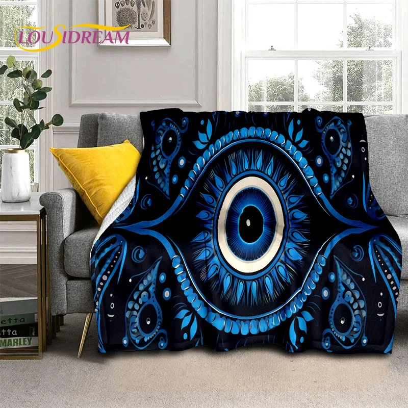 3D Evil Eye Turkey Blue Nazar Eye of Horus Soft Flannel Blankets,Throw Blanket Comfortable Blanket for Picnic Beds Sofa Bedroom