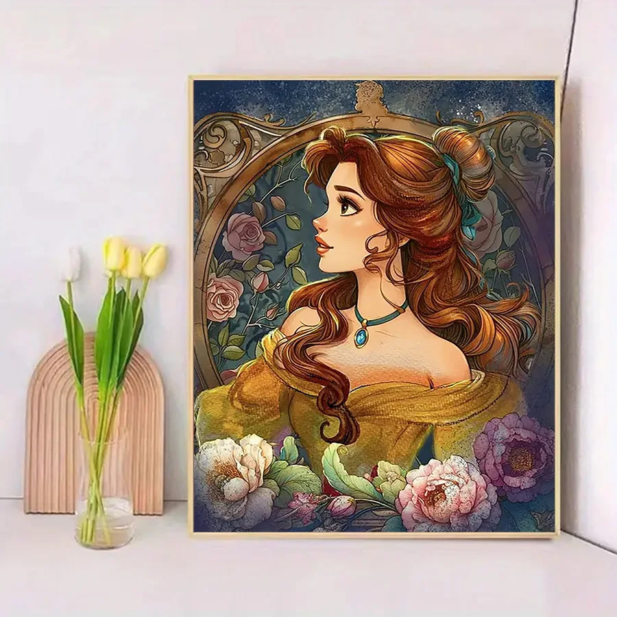 1 piece - 5D-DIY - Flocking cloth - Special drill - Diamond painting set - Female portrait - Mosaic - Diamond art view 3