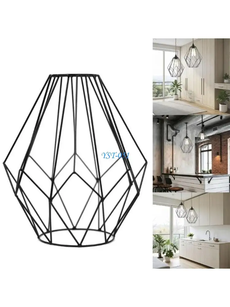 E15A Hollow Iron Lamp Shade Decorative Light Cover Industrial Pendant Light Lamp Shade Modern Chandelier Light Cover