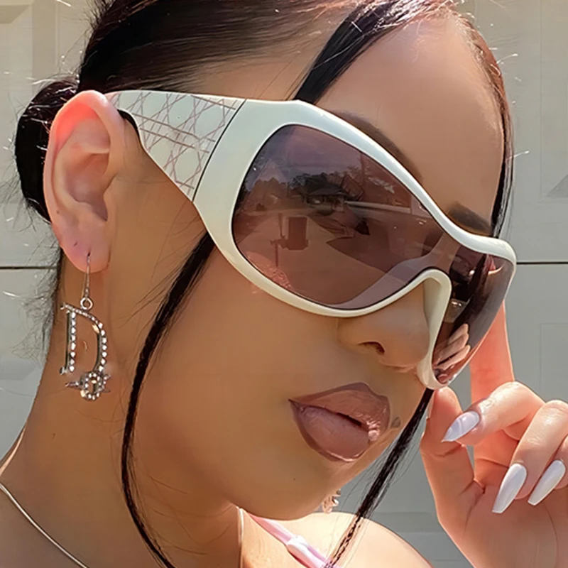 

Fashion Brand Design Oversized Y2K Sunglasses Women For Men Trendy Vintage Luxury Big Frame Outdoor Sunscreen Goggle UV400