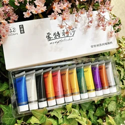 Parelmoer acrylpigmenten Set 12 ml * 12 kleuren Metallic acrylkleuren Gouden handverf Zilver waterdichte schilderverf
