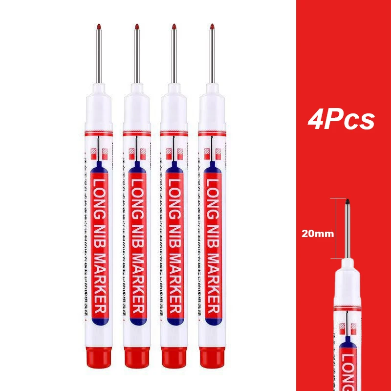 4–100 Stück, 2 cm, wasserdicht, langer Kopf, Tiefloch-Markierungsstift für Metall, Schreiner, Rot/Schwarz/Blau/Grün/Weiß, Holzbearbeitungswerkzeuge