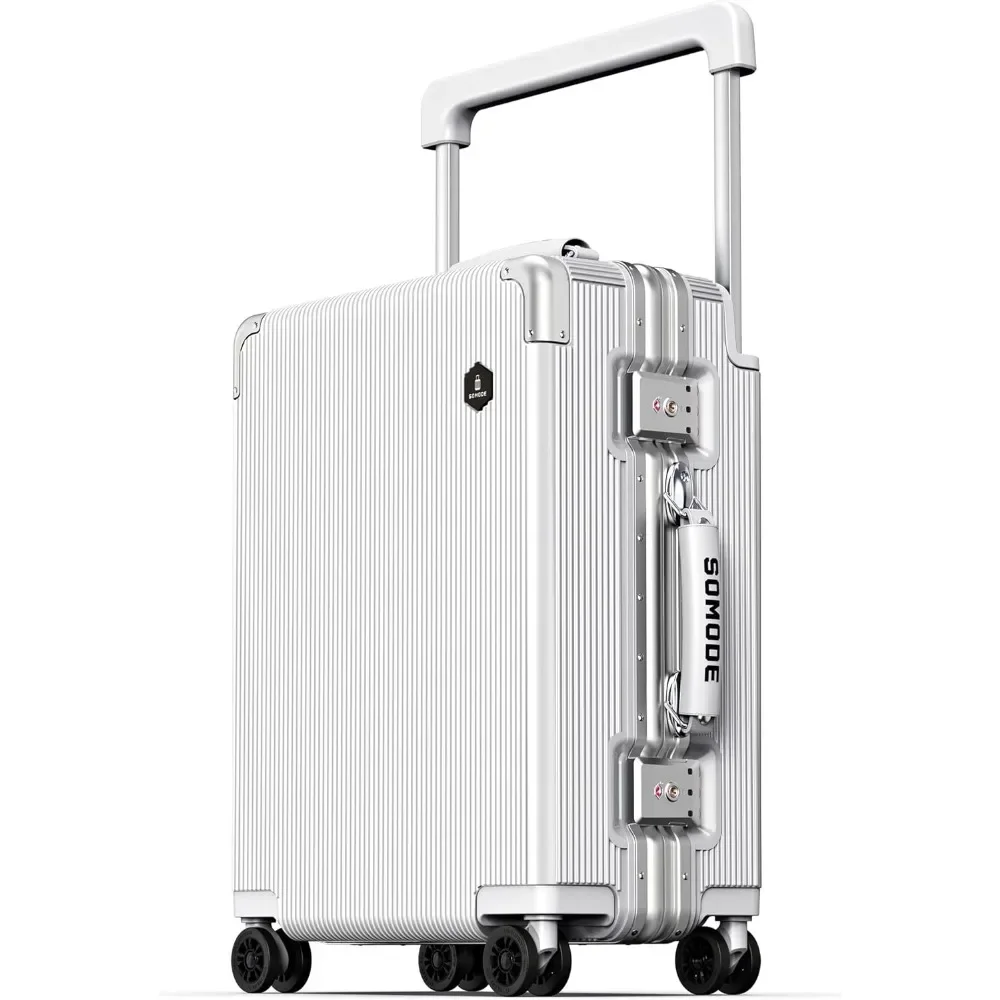 Trunk, Carry On Luggage Wide Handle Suitcase, Hardshell With Aluminum Frame, Supper-low Noise Spinner Wheels & TSA Locks, Trunks