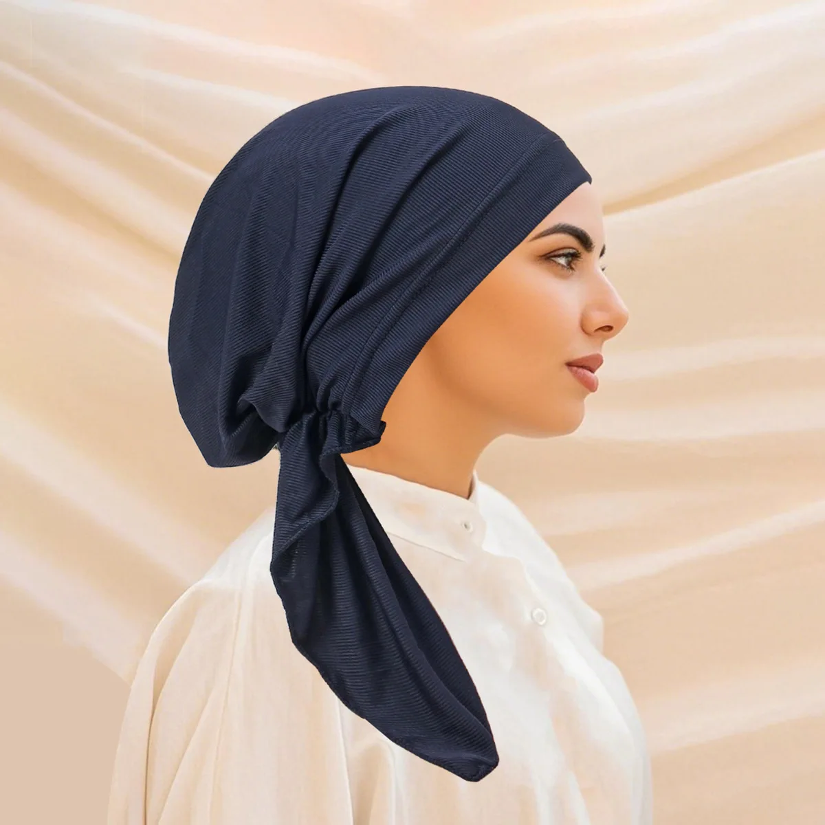 

New Pre-Tied Hat Long Tail Headscarf Turban Women Chemo Cap Muslim Hijab Head Wrap Bonnet Cover Bandanas Headband Turbante Mujer
