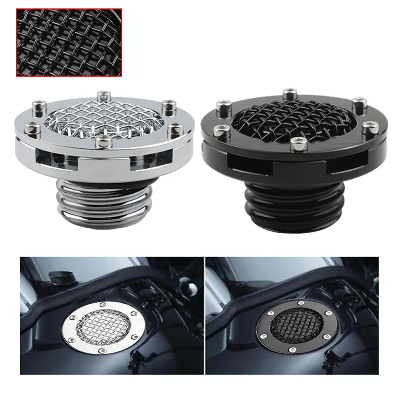 Motorcycle Fuel Gas Tank Cap Aluminum Alloy Gas Cap Mesh Cover Compatible For XL 883 1200 48 72 / Road King 1996-2022 Acesssorie