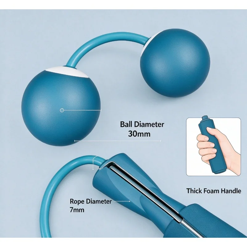 Cordless Jump Rope With Heavy Balls Sports Fitness Training Bodybuilding Exercise Rapid Speed Skipping Rope Home Gym Equipment gallery 2