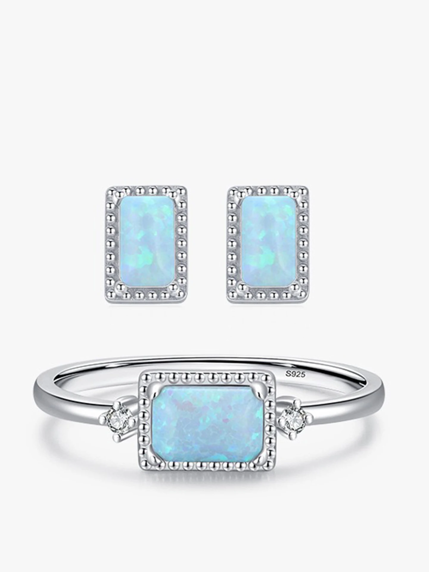 s925-sterling-silver-earrings-rings-set-women's-unique-design-minimalist-style-jewelry-fashionable-accessory-pair-set