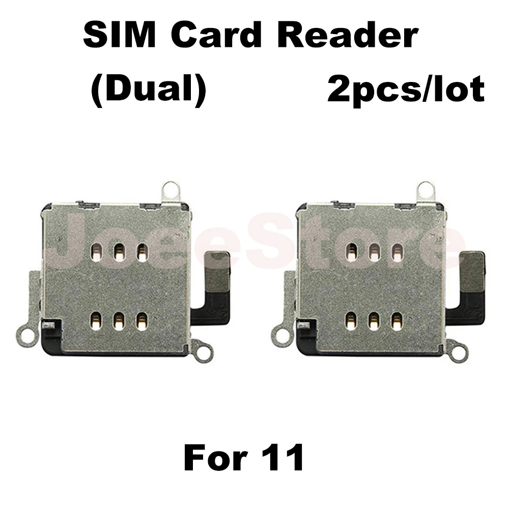 2pcs SIM Card Reader For iPhone 14 13 12 11 Pro Max X XR XS Dual SIM Card Slot Socket Inner Adapter Flex Cable Replacement Parts