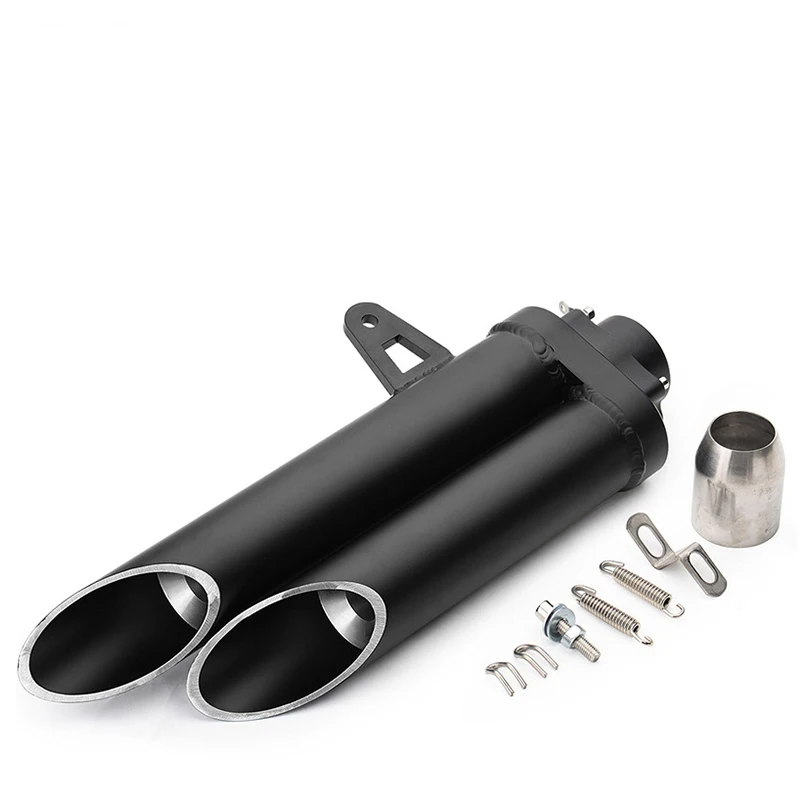 

Intelligent Library Universal 51MM Motorcycle Exhaust Pipe Double Hole Exhaust Pipe Stainless Steel High Quality 420MM