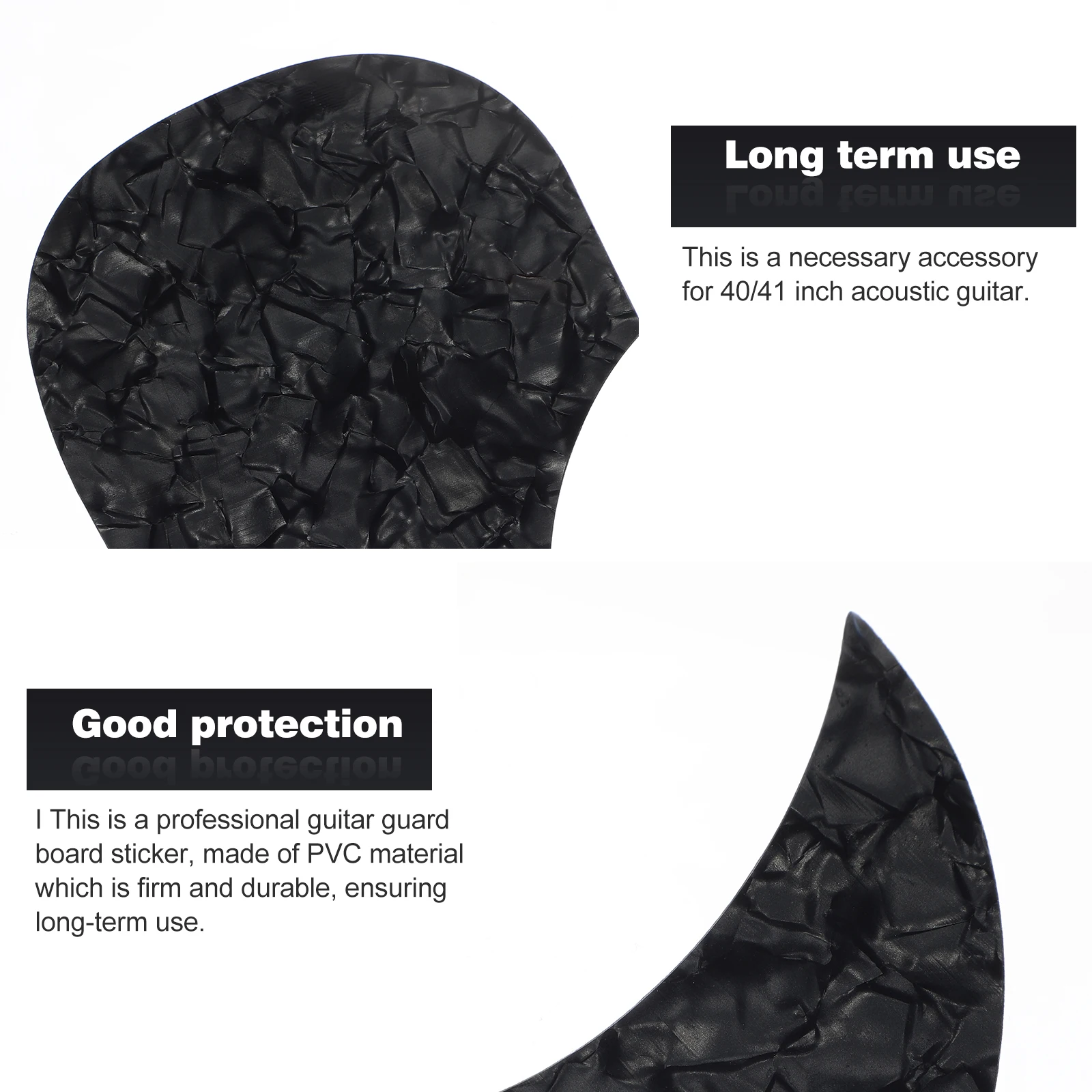 

Guitar Pickguard Accessory Plate Acoustic Water Drop Self Adhesive 40 41 Inch Black Practical Guard Protect Decal Folk
