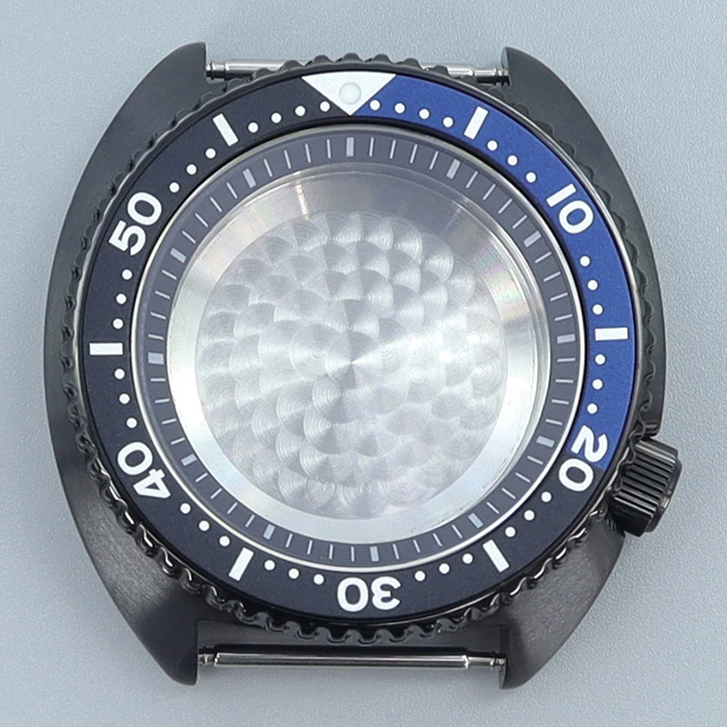 

45mm Stainless Steel Watch Case With chapter Ring Sapphire Glass For Mod Black Big abalone NH35 NH36 NH38 Movement 28.5mm Dial