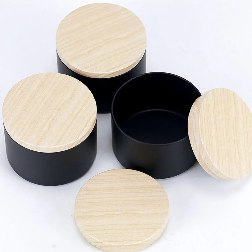 Barattoli per candele neri da 24 pezzi da 4 once, barattoli per candele rotondi in metallo con coperchi, utilizzati per riporre oggetti fai-da-te, forniture per la produzione di candele