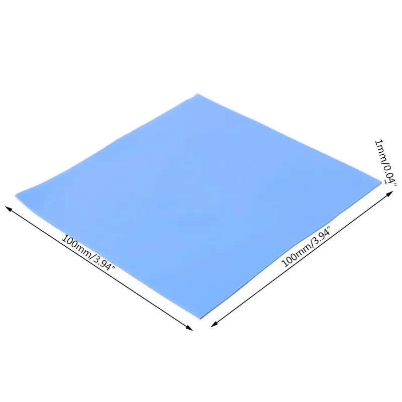 Almohadilla térmica de CPU, Chip disipador térmico de CPU de 100x100x1mm, almohadilla de silicona conductora térmica de refrigeración para disipador térmico de ordenador portátil/CPU/GPU/SSD