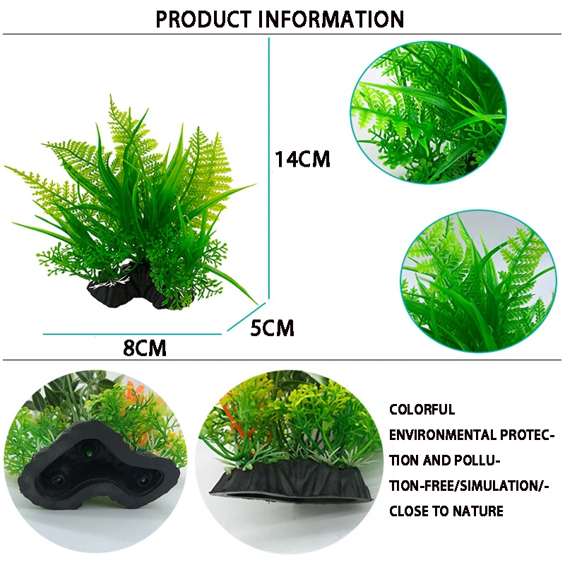 14cm - 30cm Fake Aquarium Plants Plastic Grass Fish Tank Decor Artificial Water Plant Ornaments Aquarium Accessories