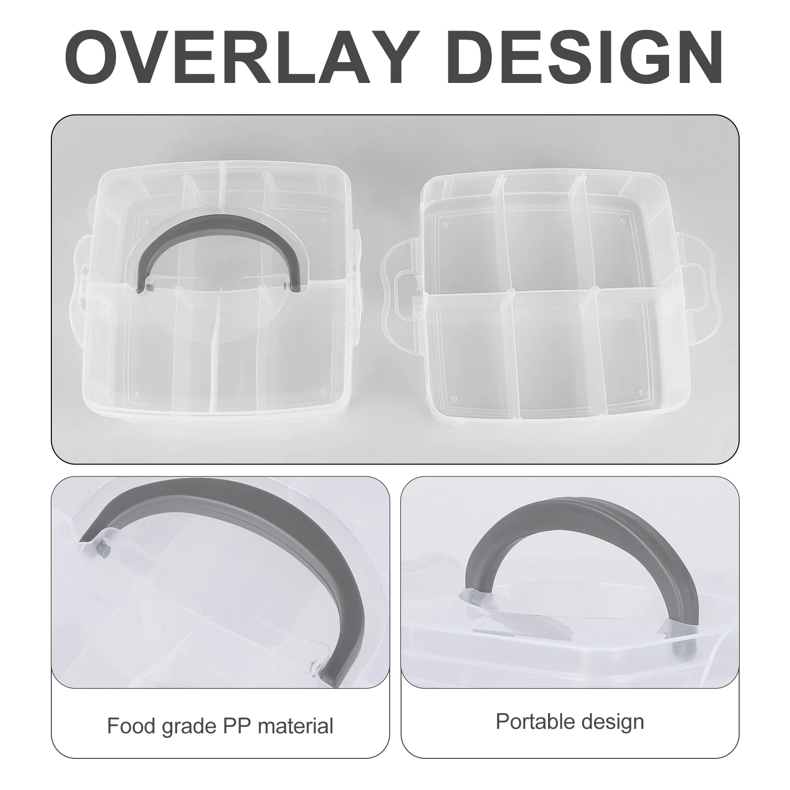 

3 Layers 18 Compartments Plastic Storage Box Portable Organizer Adjustable Case Holder for Beads Jewelry Craft Gemstones