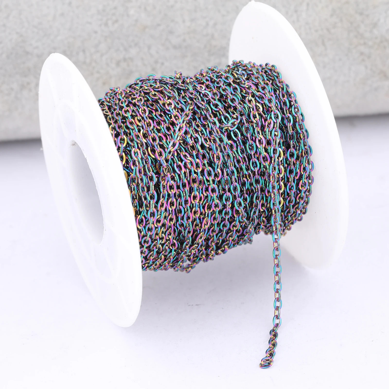 10meter/Roll Stainless Steel Rainbow Color 2x2.5mm Link Chain For Jewelry Making Supplies Diy Pendant Necklace Accessories