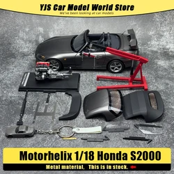 Motorhelix  MH 1/18 scale Honda S2000 AP2 Alloy car model Attached engine Sports car Holiday gift Birthday gift