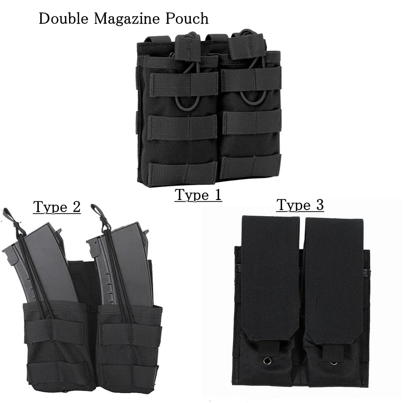 

Tactical Double Magazine Pouch Hunting Rifle Pistol Cartridge MOLLE Paintball Mag Bag for Mag AK AR M4 AR15