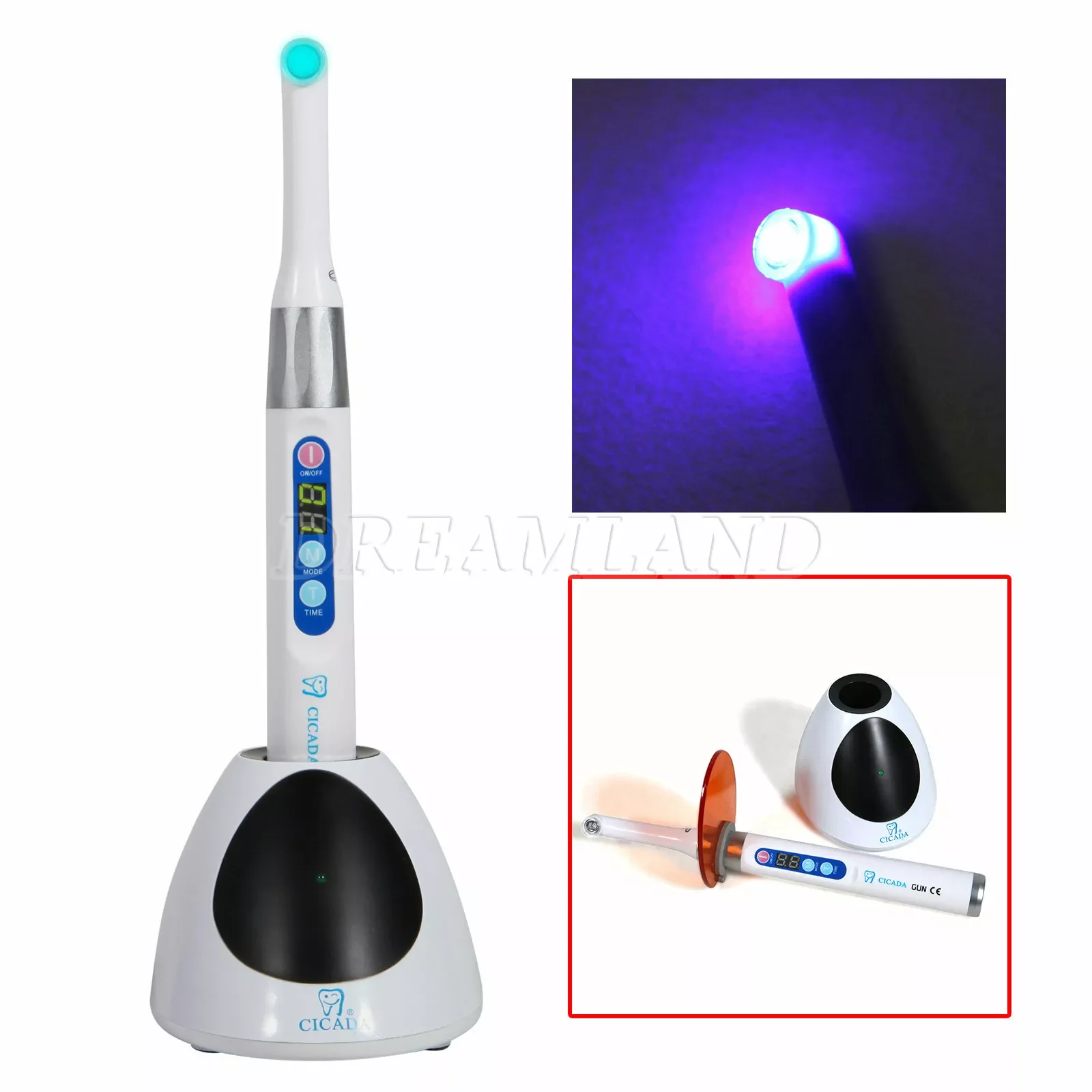 DTE Style Dental Wireless Cordless iLed Curing Light 1S Resin Cure Lamp 2300mW/c㎡ White Color