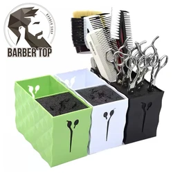 Hairdressing Scissors Stand Salon Hair Clips Comb Scissors Organizer Barber Tools Display Box Hairbrush Storage Case