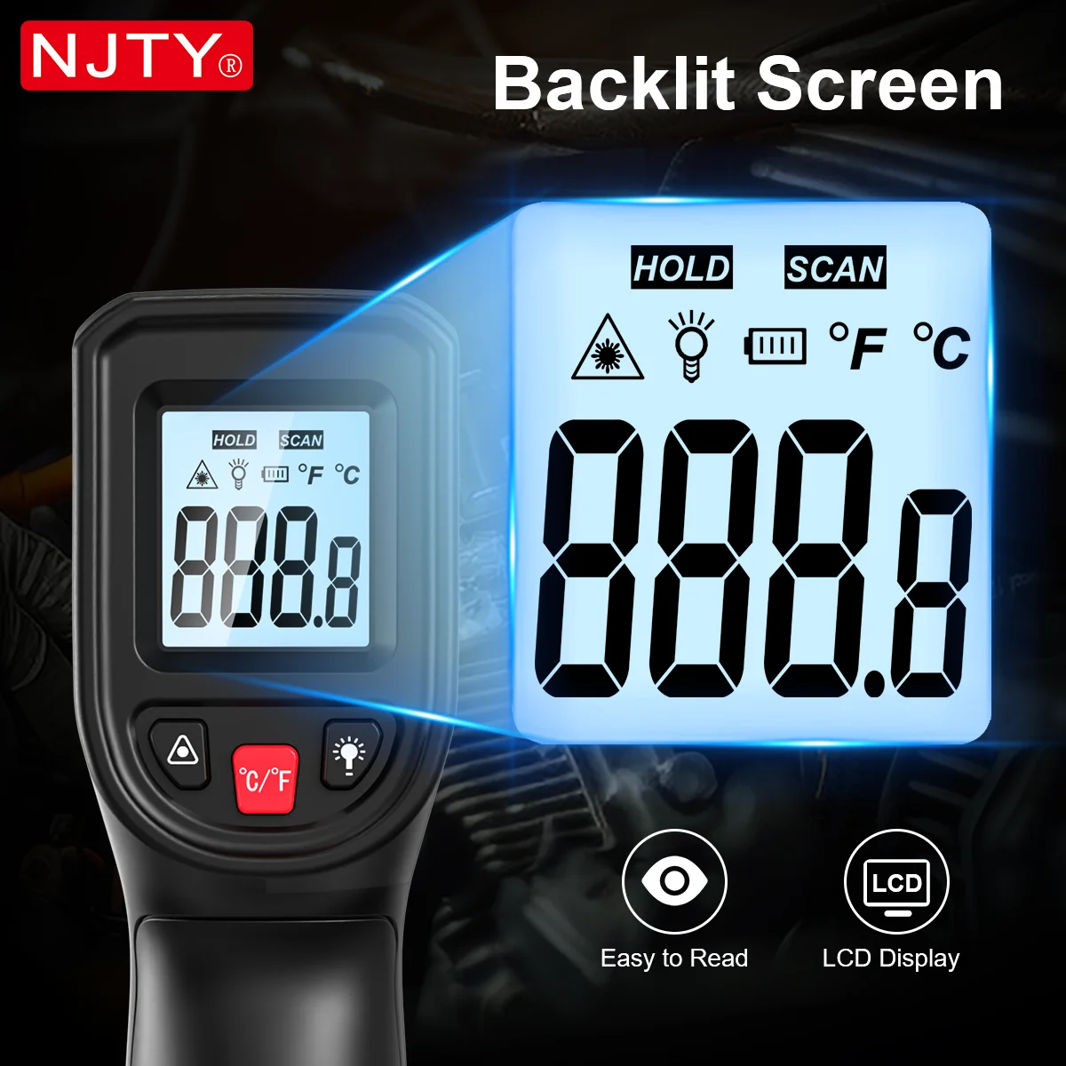 عدم الاتصال الغذاء ميزان الحرارة بندقية ميزان الحرارة بالأشعة تحت الحمراء المنزلية ميزان الحرارة الرقمي لأدوات المطبخ الطبخ 600 ℃