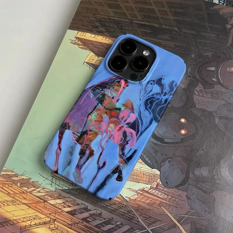 Blue Graffiti Niche Design Art Case for IPHONE 17 16 ProMax 15 14 Plus 13 12 MINI 11 PRO 16Plus XR XS MAX Acrylic Phone Cover