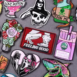 Patch brodé thermocollant pour vêtements, badges sexy, patch punk hip hop