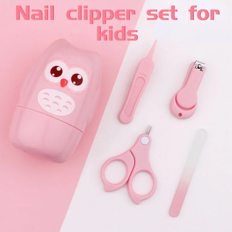 Recém-nascido Baby Nail Scissor Care Tool, Kid Safe Portable Clipper, Trimmer, Tweezer with Box, Children Manicure Kit