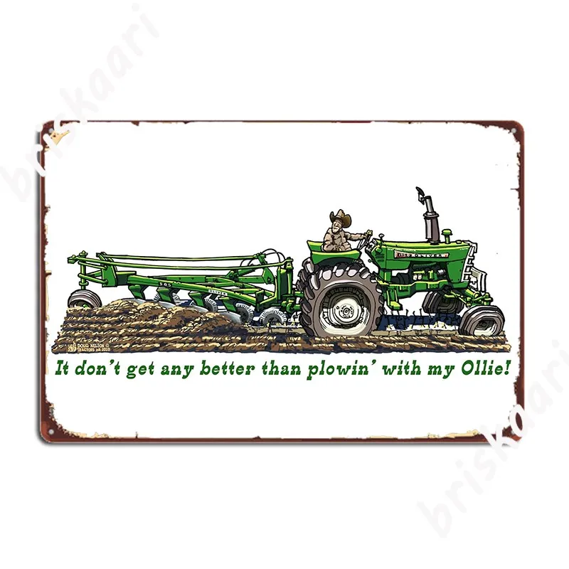 Plowing With My Oliver Metal Sign Personalized Wall Decor Home Cinema Garage Tin Sign Posters