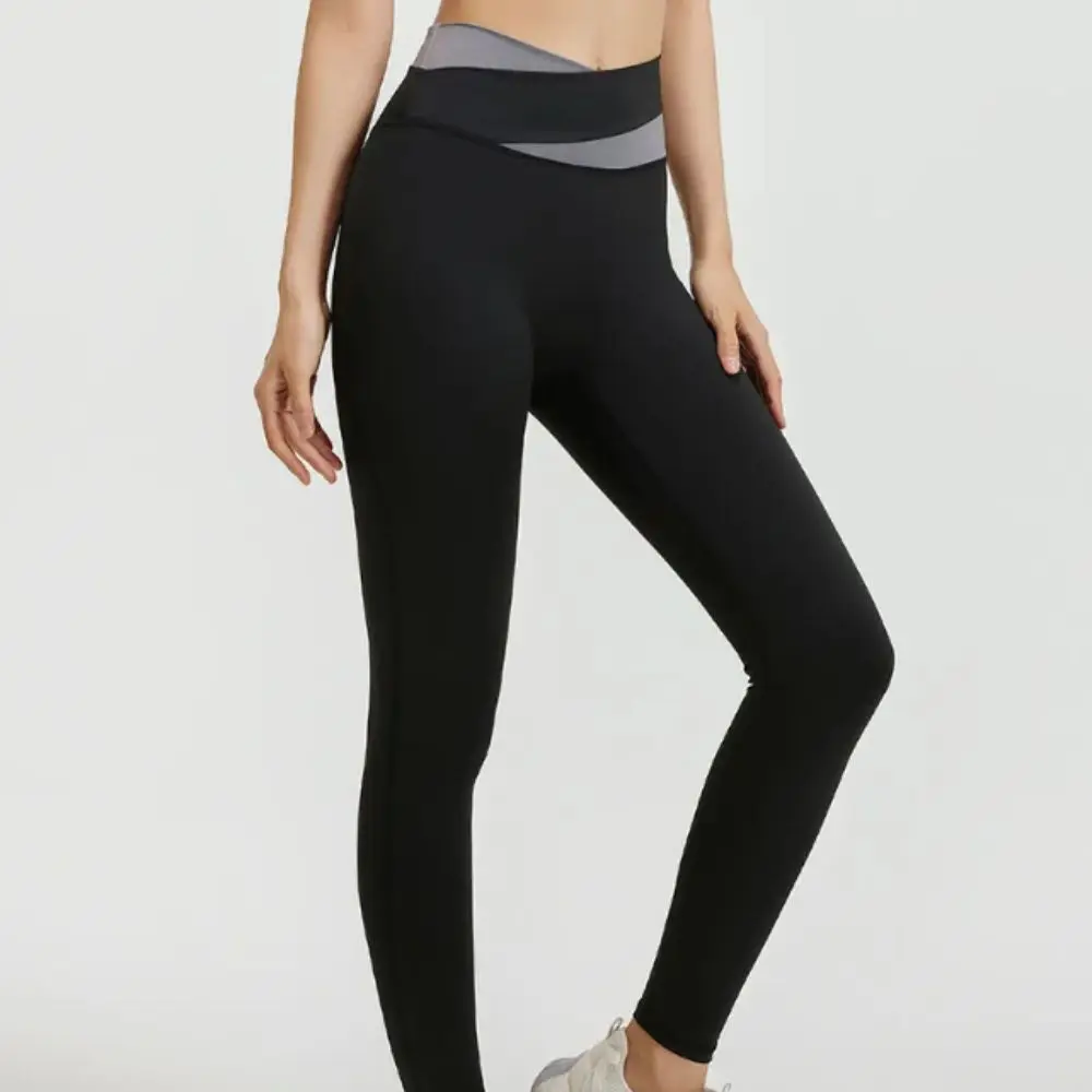 

Комплект для йоги с высокой талией и цветными блоками, бесшовный костюм для йоги с контролем живота, подтяжка бедер, противоударный костюм для фитнеса, йоги, летняя одежда