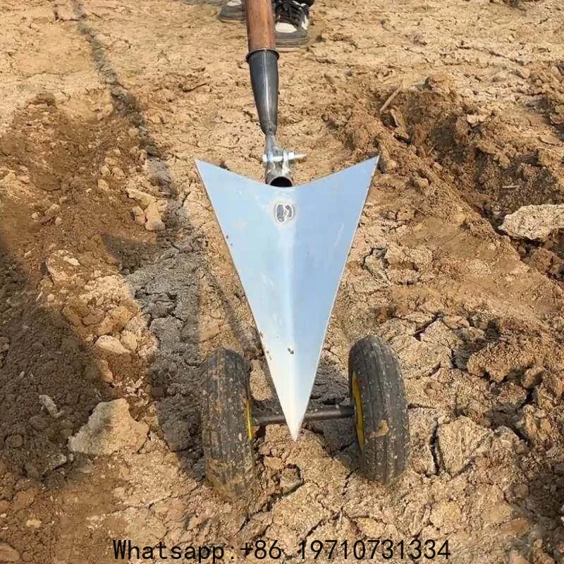 Double Wheel Power Push Hoe Plow Weed Removal Soil Multi-functional Three-in-one Triangle Agricultural Hand-pulled Hardware