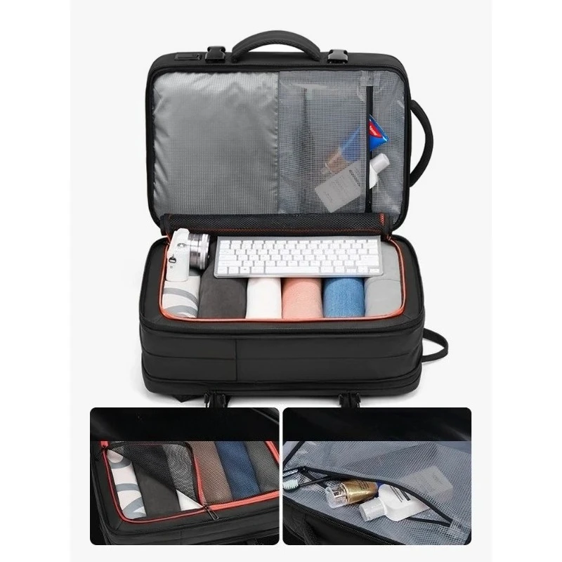 Multifunctional Expandable Backpack Waterproof Large Capacity Laptop Bag for Men Business Travel