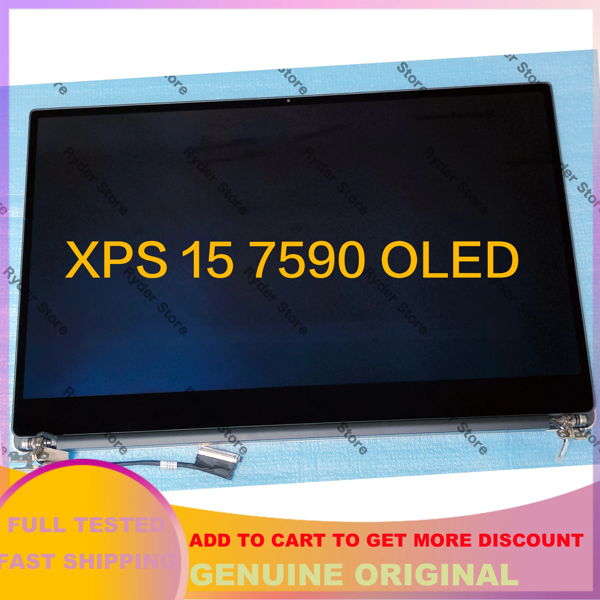 Original 15.6-inches 4K UHD OLED FHD LCD Display Touch Screen Complete Assembly Silver For Dell XPS 15 7590 P56F P56G003