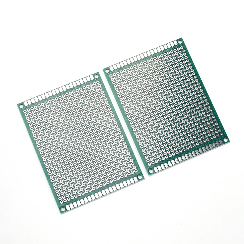 2 Stück 2,54 mm Rastermaß Doppelseitige Universelle Leiterplatte 6x8 cm Größe für Elektronik-DIY-Projekte Leiterplatte – Detail 2