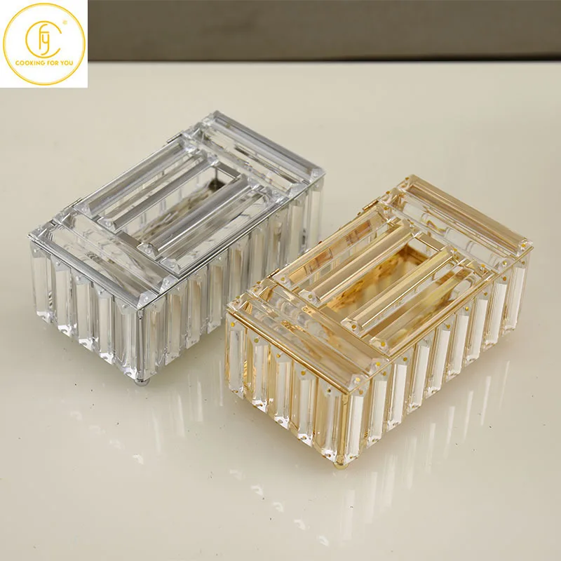 Family Seat Type Rock Crystal Tissue Boxes Living Room Tea Table Restaurant Multifunctional Creative Napkins Tissue Storage Box