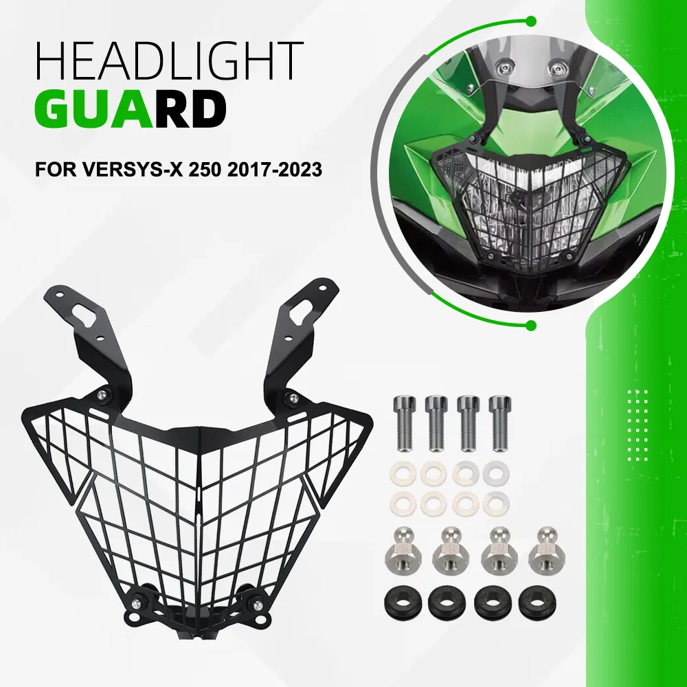 

VERSYS-X 300 / ABS Headlight Guard FOR KAWASAKI VERSYS-X 250 2017 2018 2019 2020 2021 2022 2023 Motorcycle Headlamp Grill Cover
