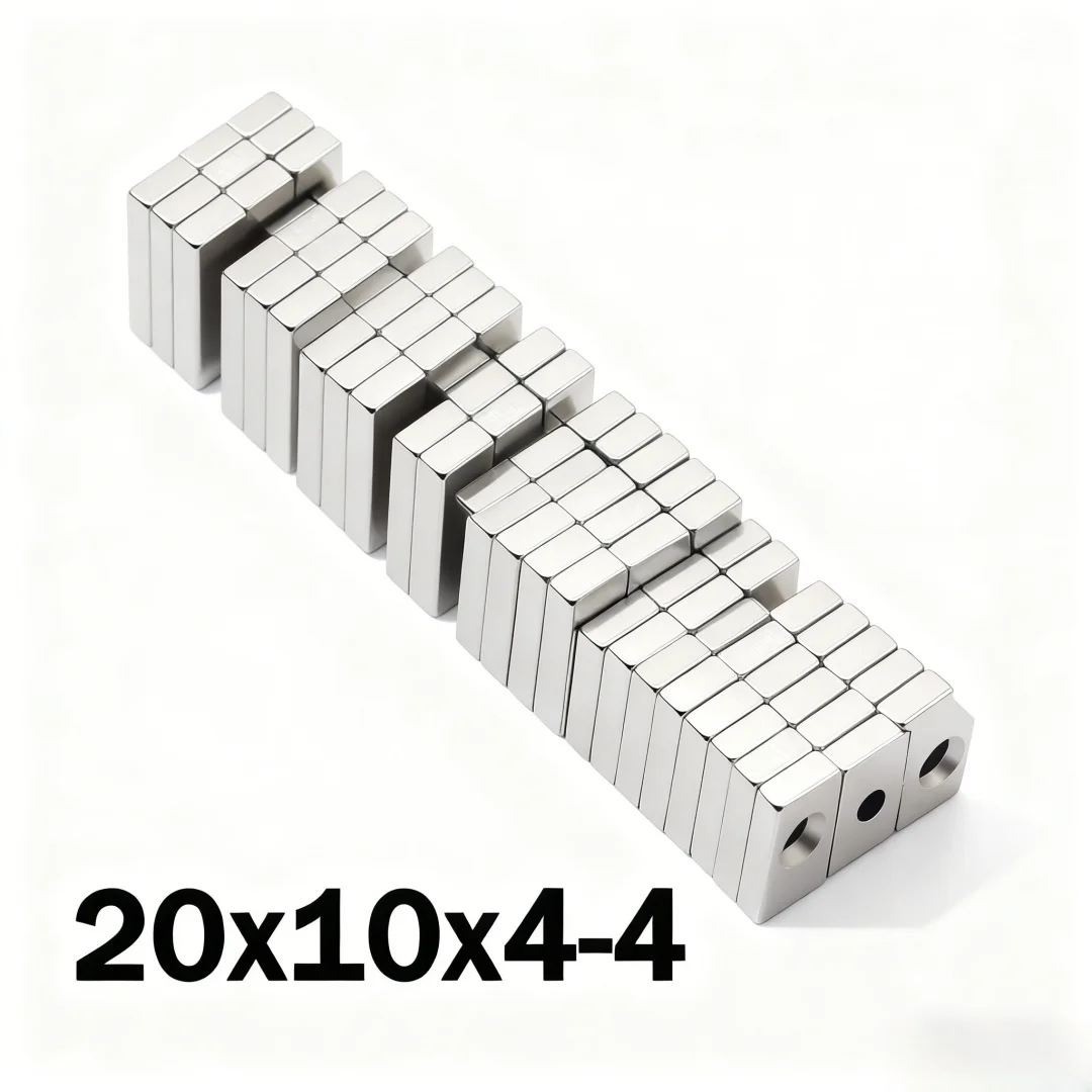 20x10x4-4mm Super Strong Magnet N35 Block With Holes Magnetic NdFeB Neodymium Magnet Powerful Disc imanes Refrigerator Magnets