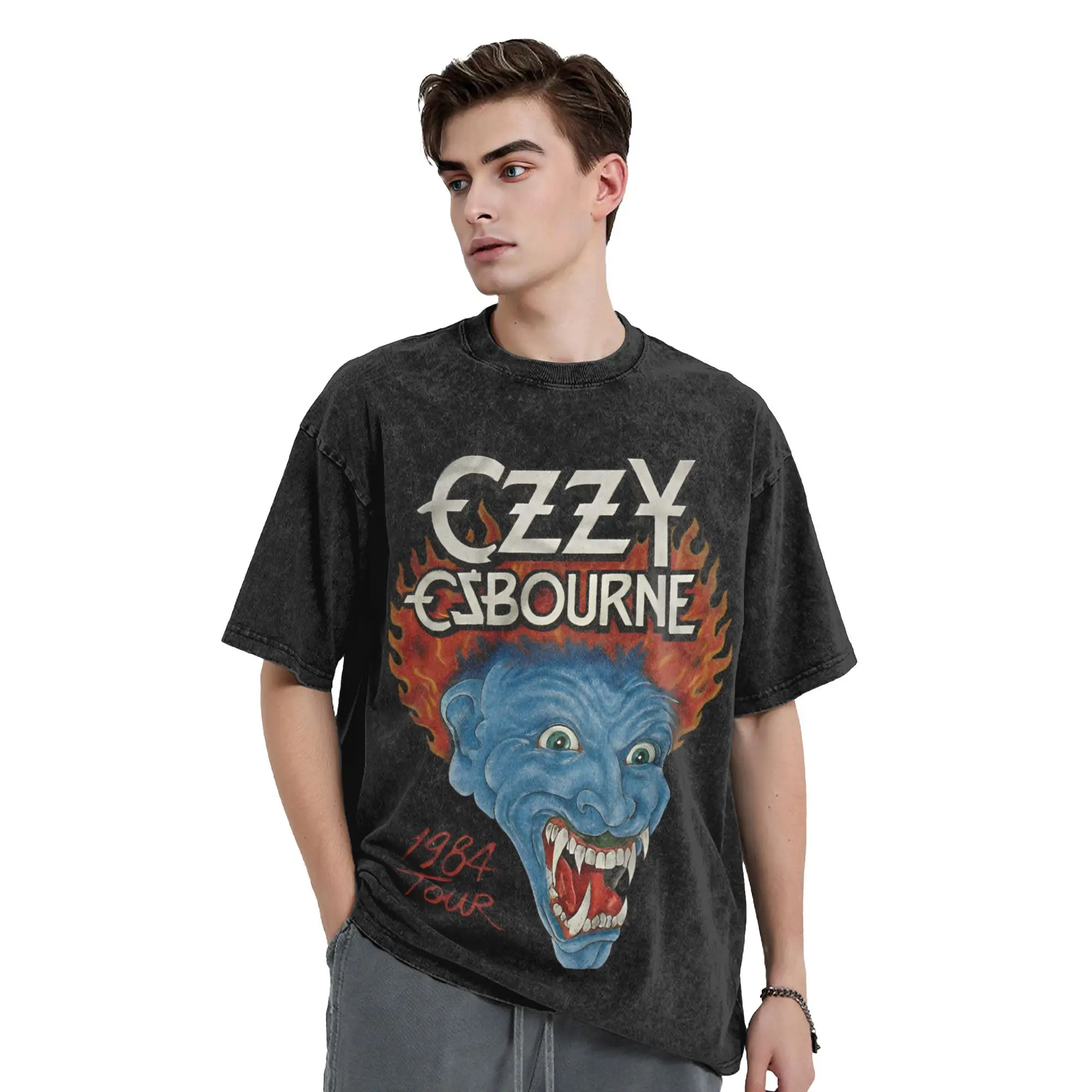 

Black Sabbath Ozzy Osbourne T Shirts Men's Cotton T-Shirts Back To The Beginning Tour Tee Shirt Short Sleeve Clothes Summer