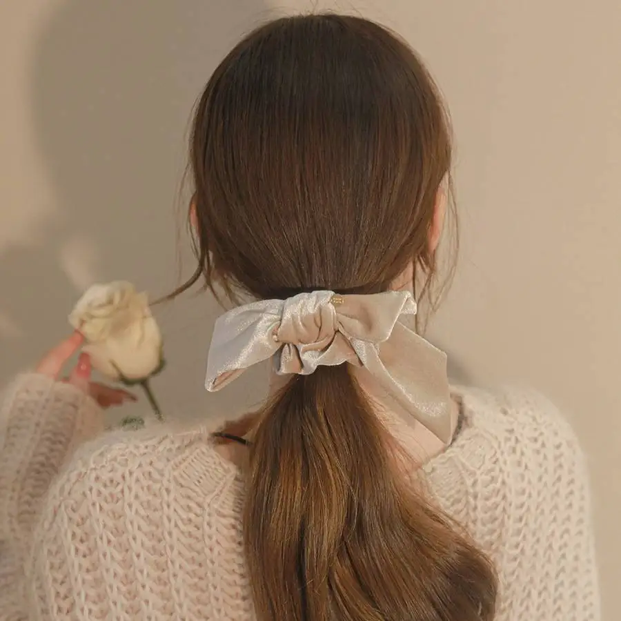 قطعة واحدة من حلقة الشعر المخملية الأنيقة الجديدة، ربطة شعر بسيطة وأنيقة للنساء