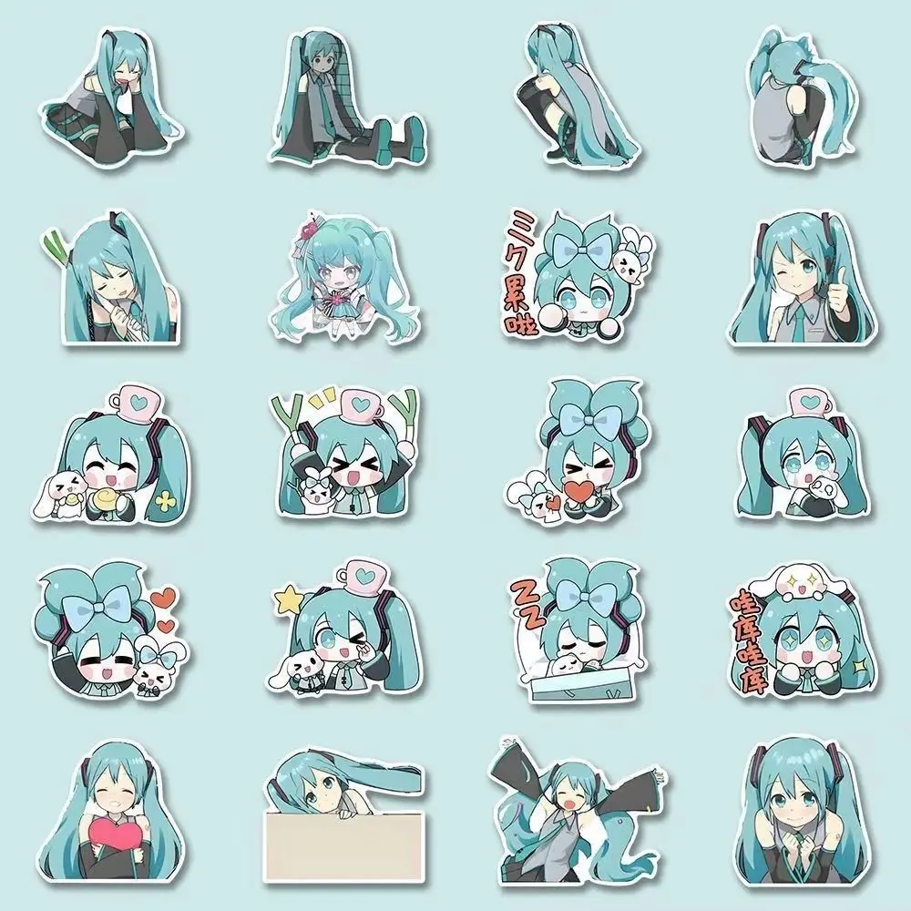 Neues Hatsune Miku Emoticon-Paket, wasserdichter Aufkleber, niedliche Cartoon-Animation, kreative Dekoration für Desktop, Handy, Notebook – Detail 4
